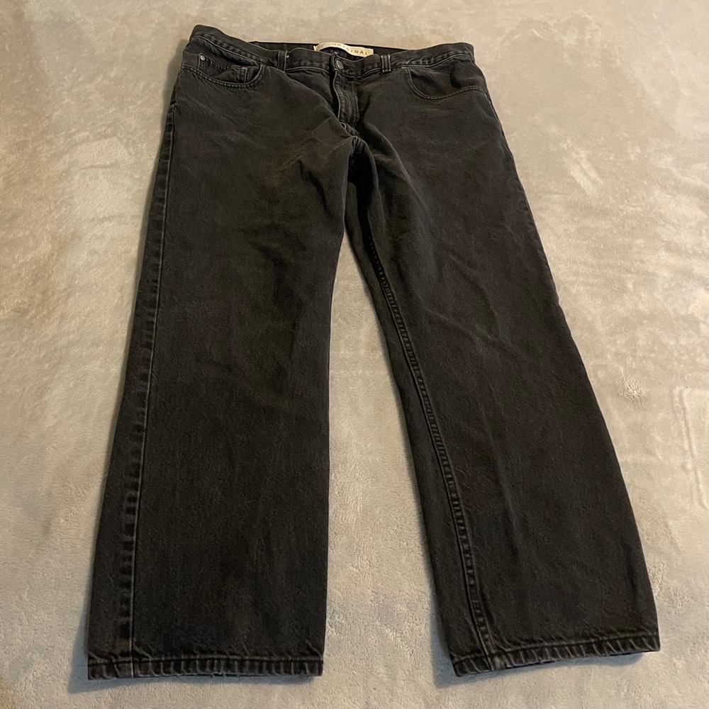 Vintage Arizona Jean Co Mens 40x30 Black Relaxed Fit Straight Leg Denim Jeans